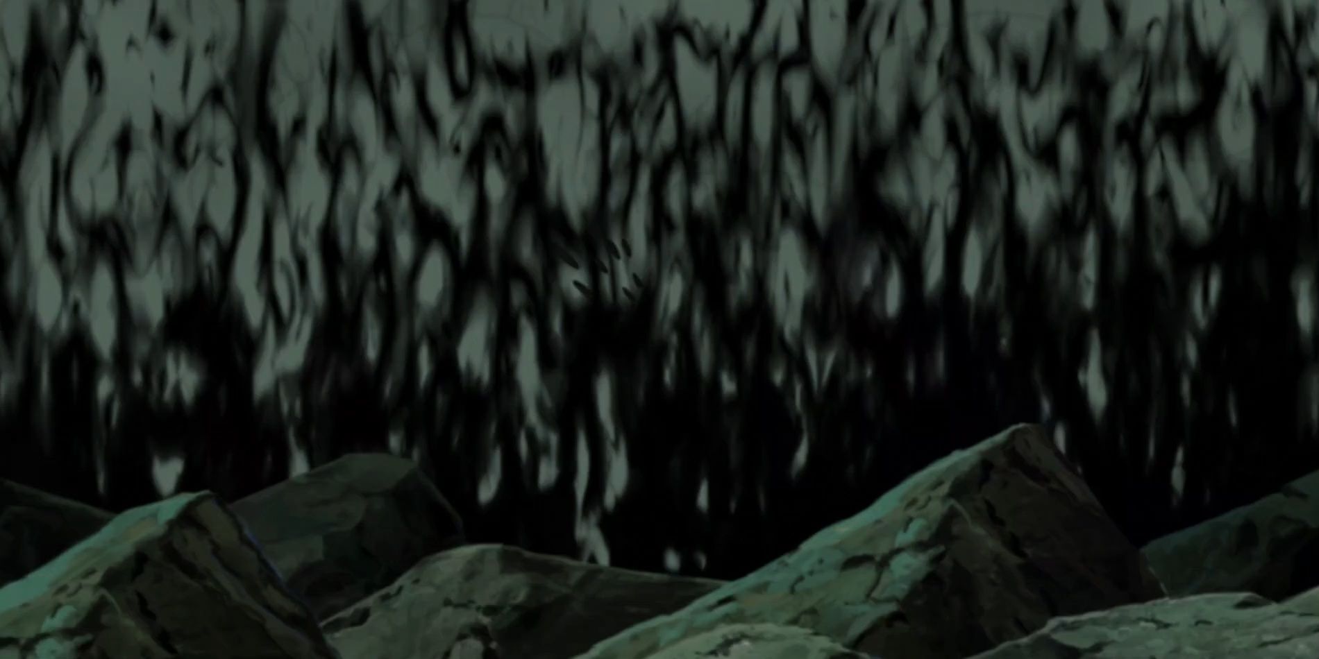 The inextinguishable jet-black flames of the Amaterasu in Naruto.