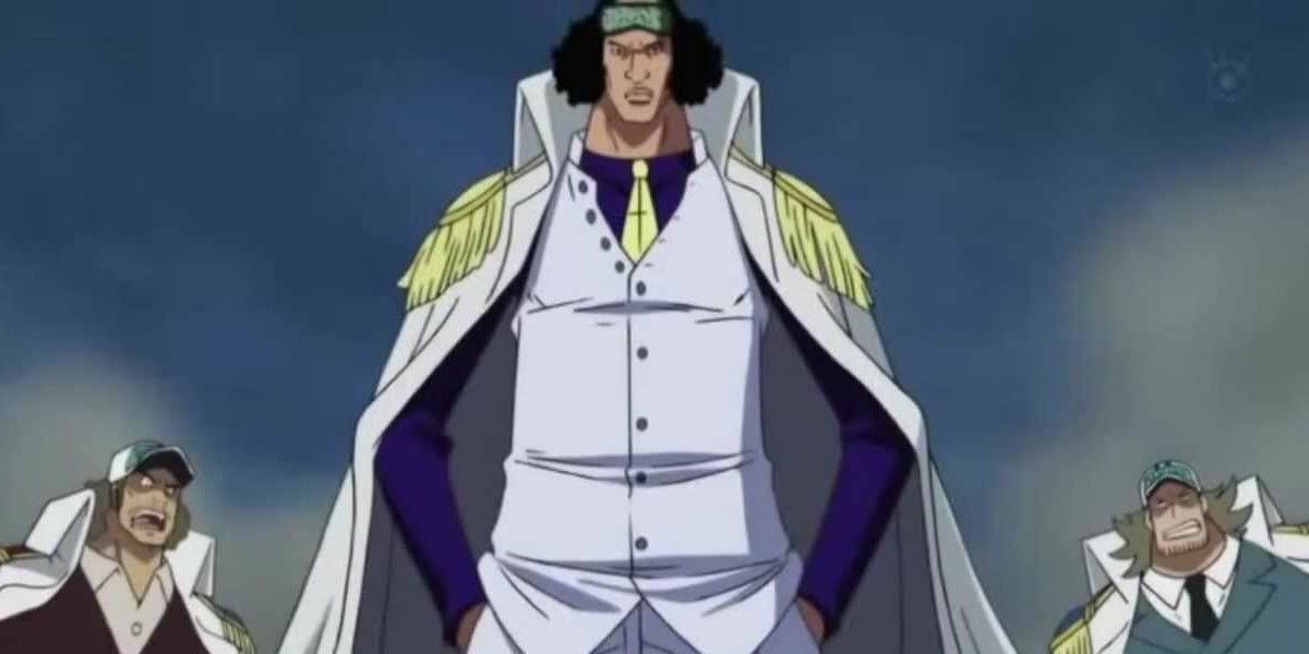 Aokiji stands ready in One Piece.