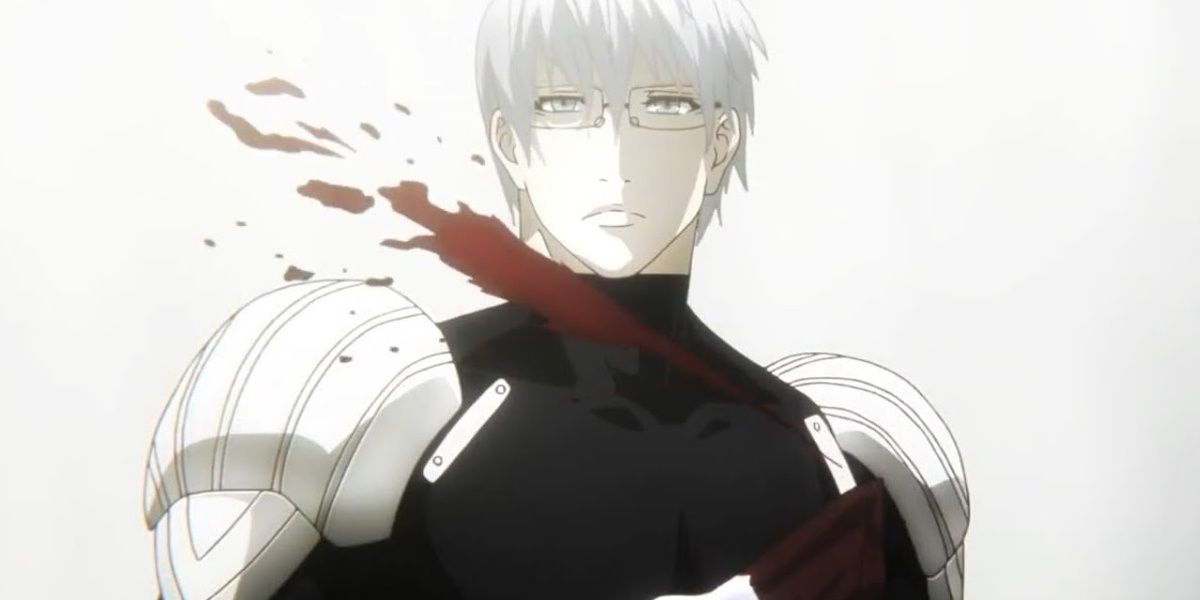 Arima with blood appearing from his neck