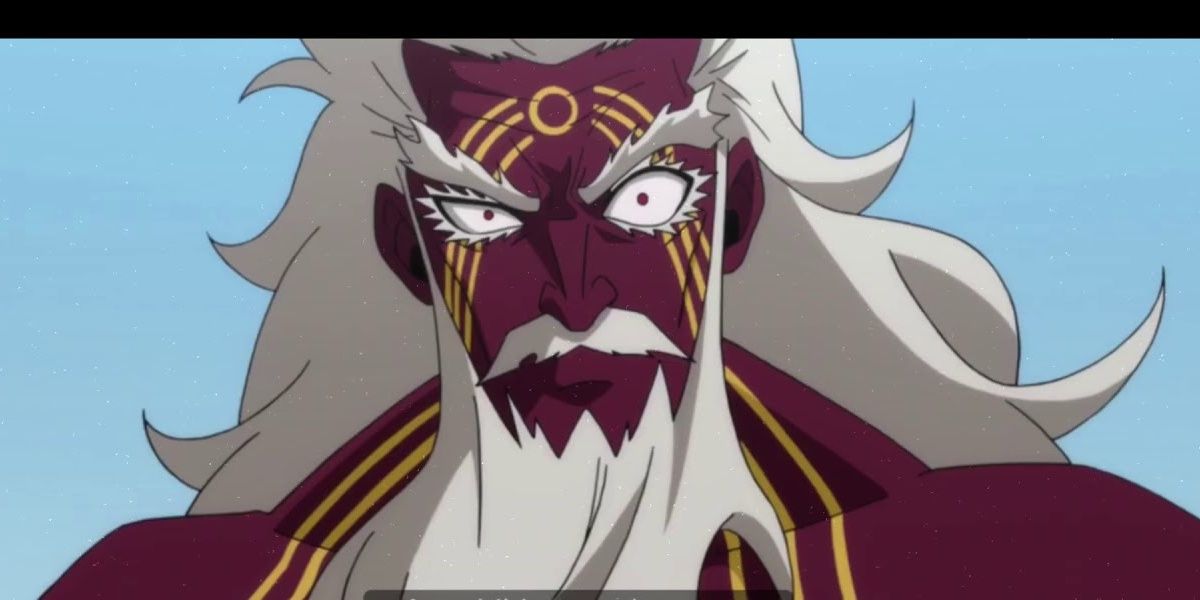 August making a serious expression in the Fairy Tail anime