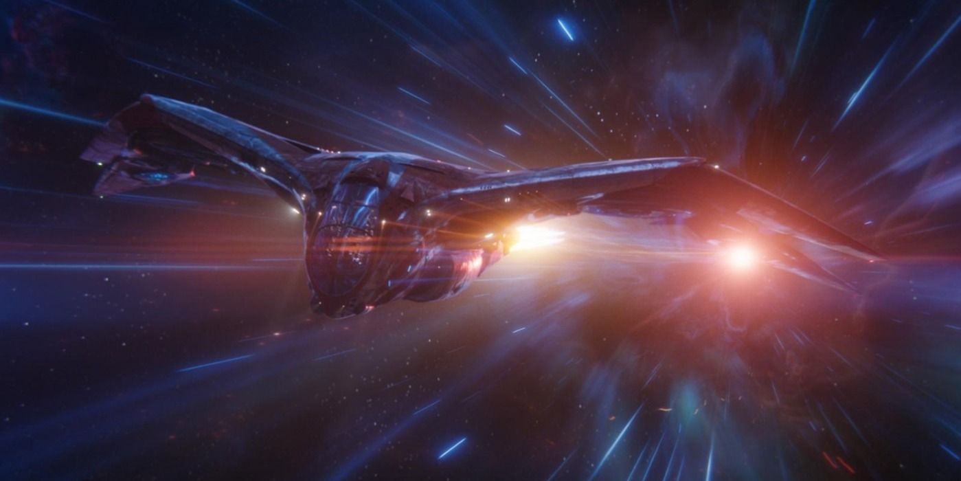 The Benatar flying through space in the MCU