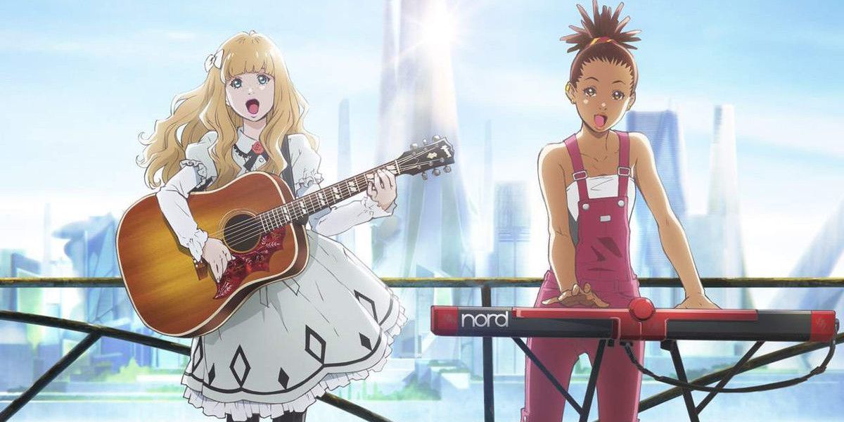 Carole and Tuesday performing with their instruments in Carole and Tuesday