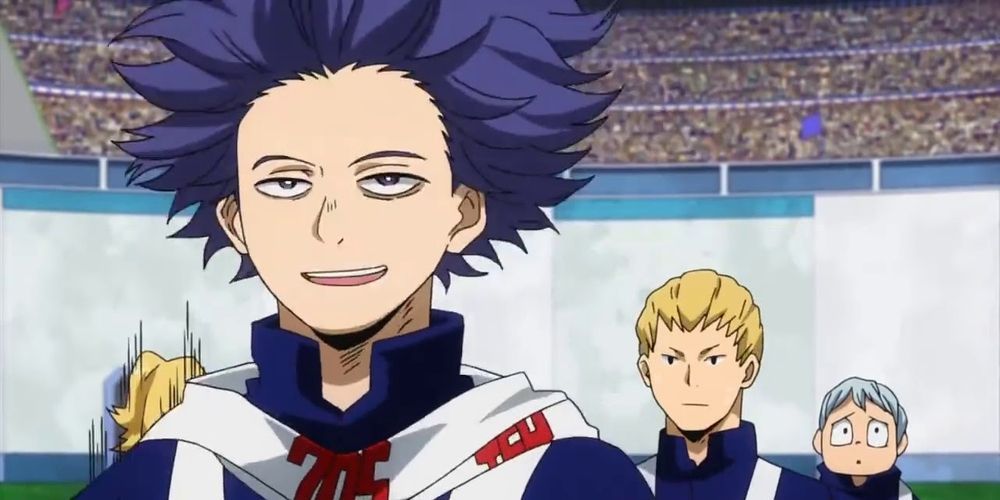 Hitoshi Shinso looking confident at the Sports Festival in My Hero Academia.