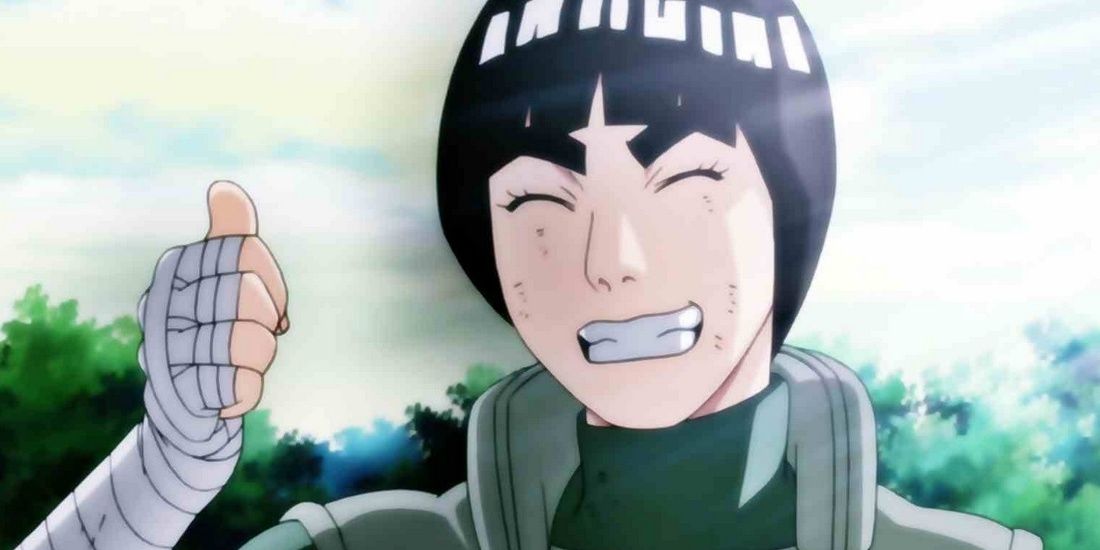 Rock Lee grinning at the camera during the events of Naruto: Shippuden
