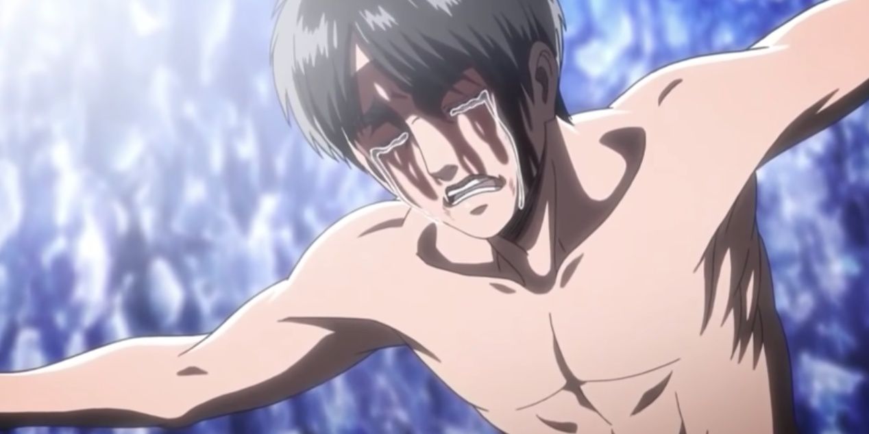 Eren cries and begs Historia to eat him AOT