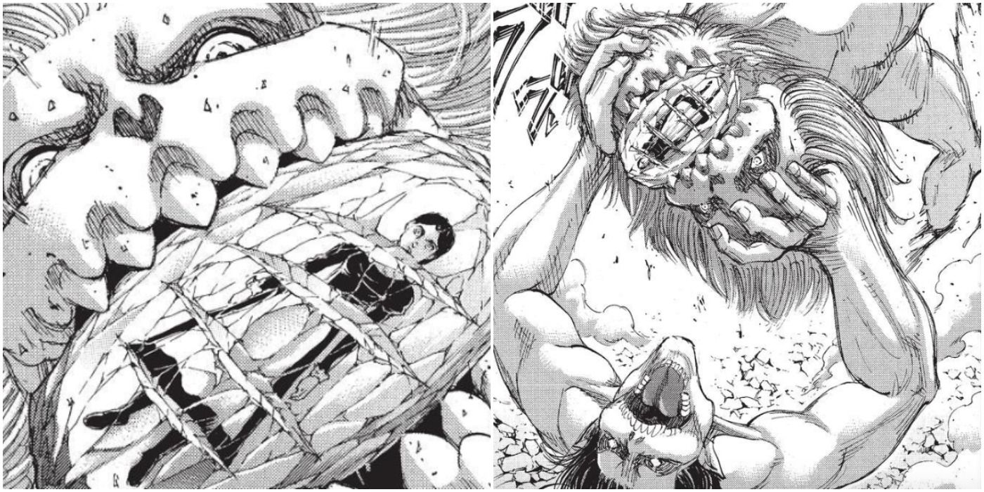 Eren eats War Hammer Titan