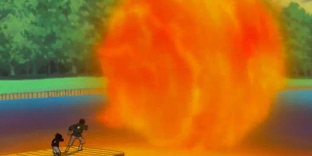 Fugaku expels a giant fireball