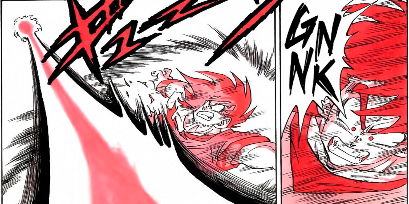 Goku uses the Kaioken in the manga