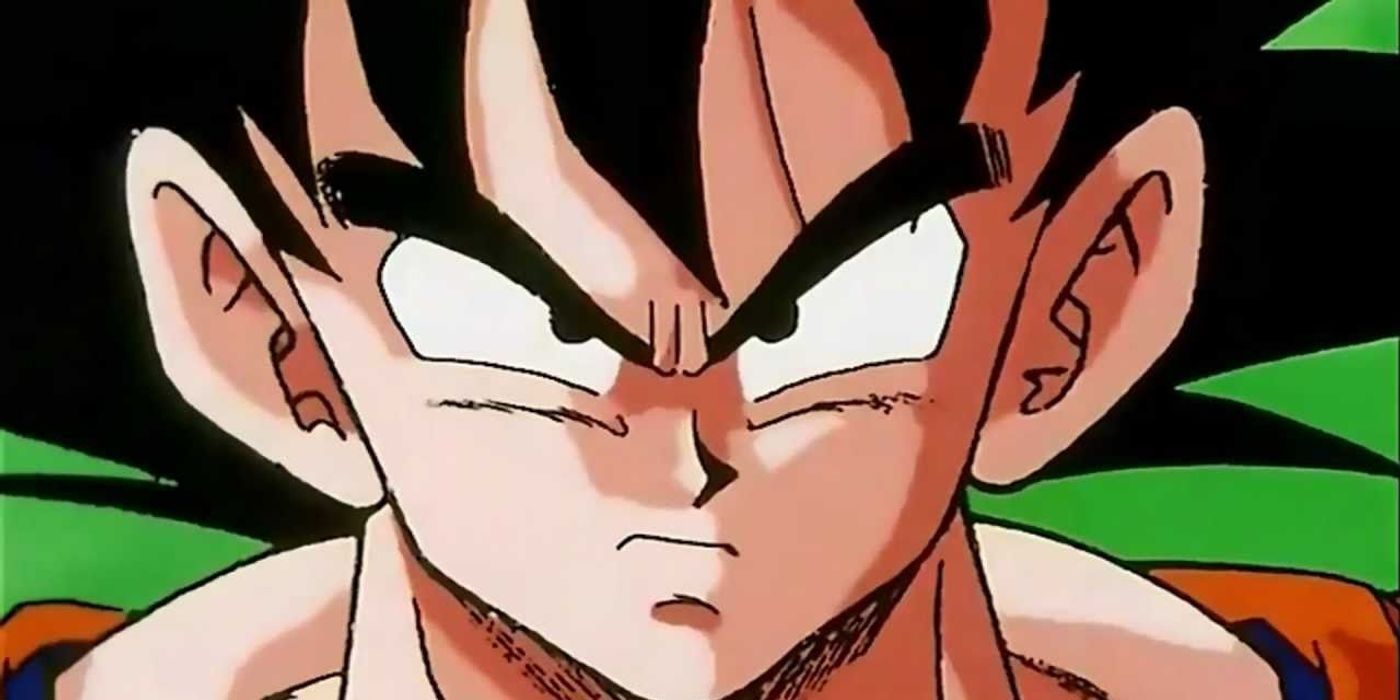 23-year-old Goku looking angry and uncomfortable after healing in Dragon Ball Z