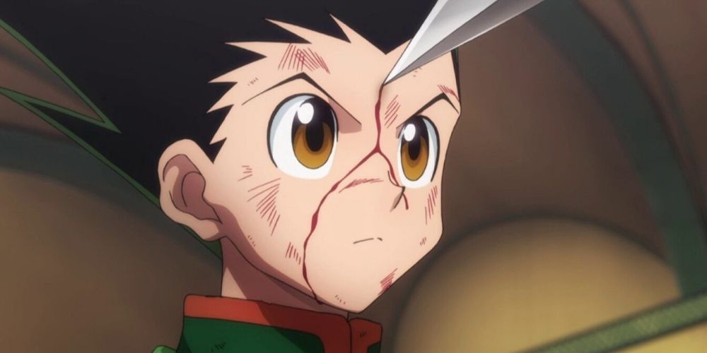 Gon Freecss stabbed in the forehead in Hunter X Hunter