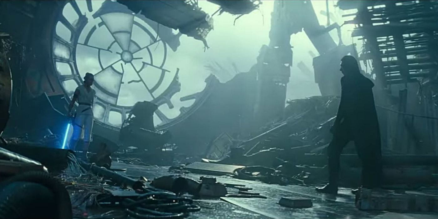 Horizontal - The Rise of Skywalker Final Trailer - Death Star Throne Room Rey Kylo Ren II