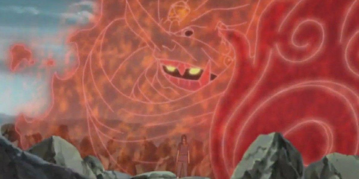 Itachi usando seu Susanoo contra Sasuke em Naruto