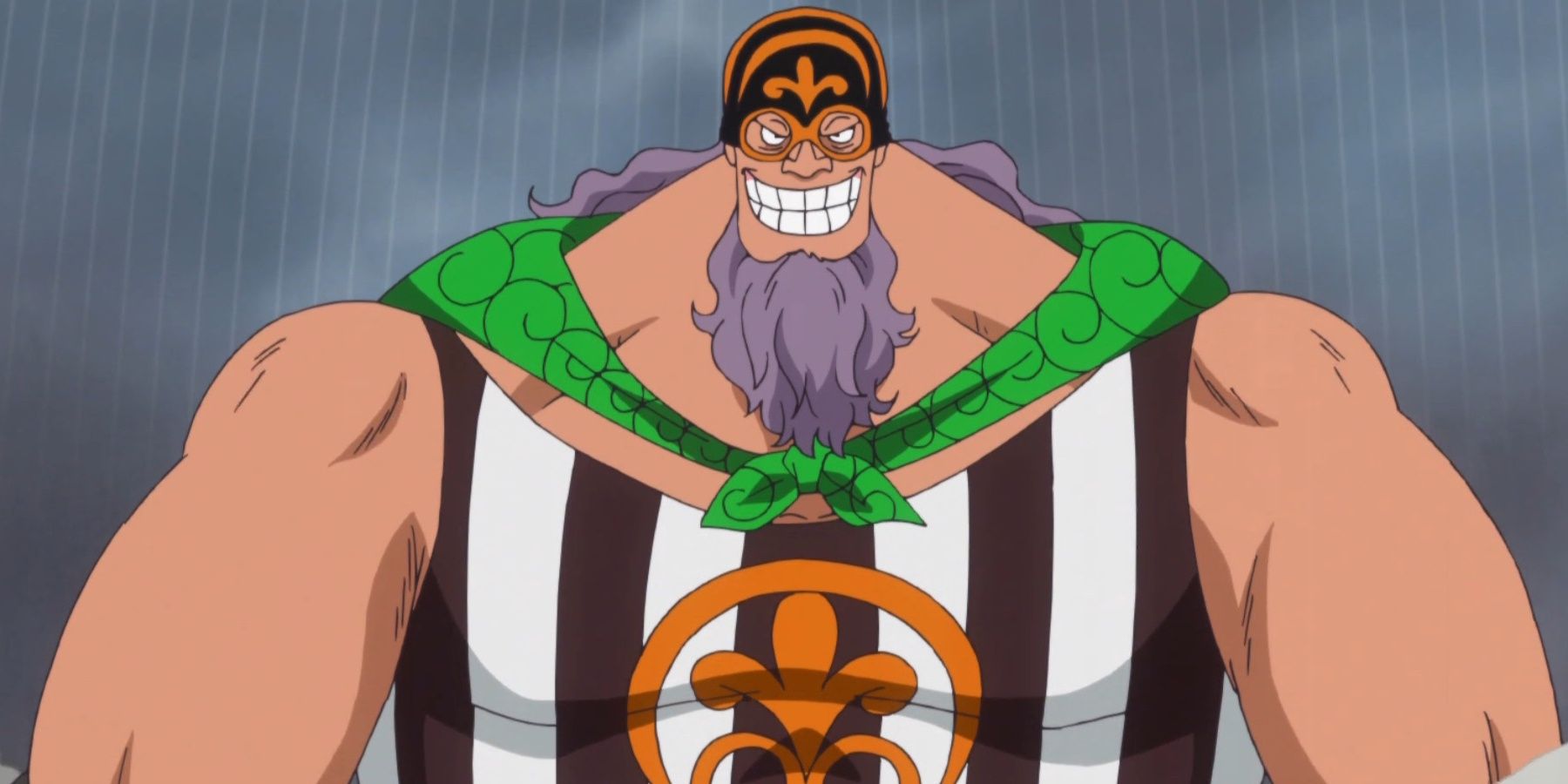 Jesus of the blackbeard pirates grinning One Piece