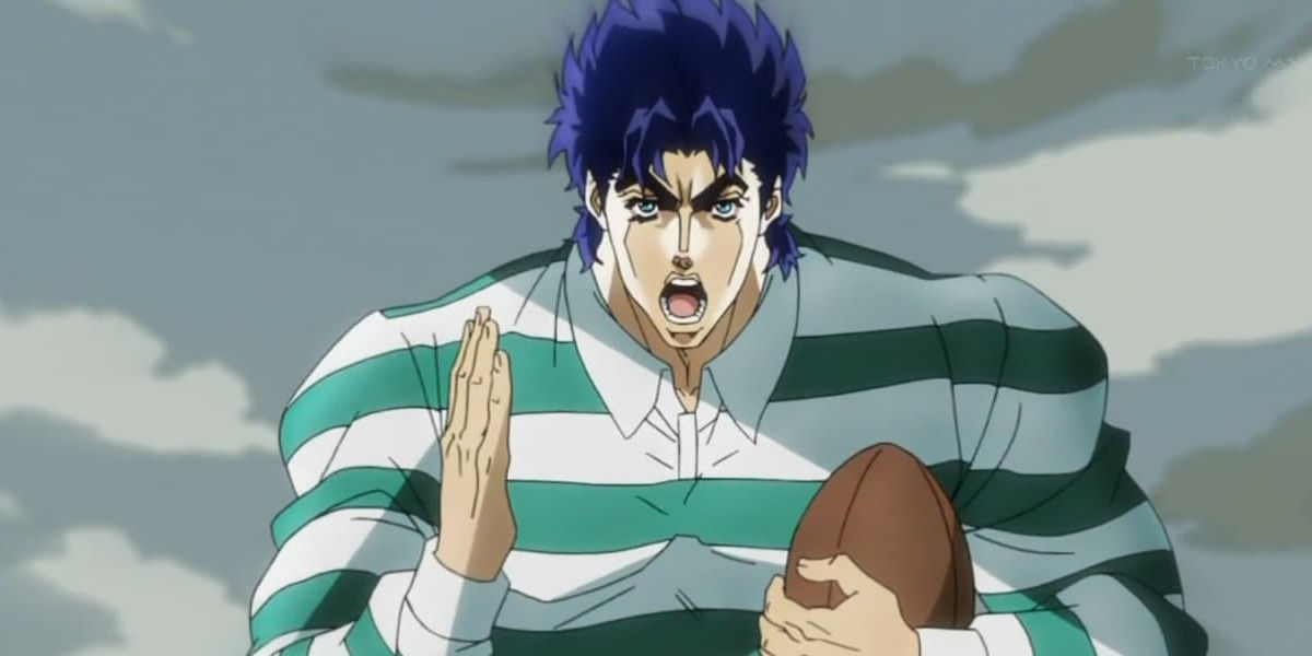 Jonathan Joestar intense with a football