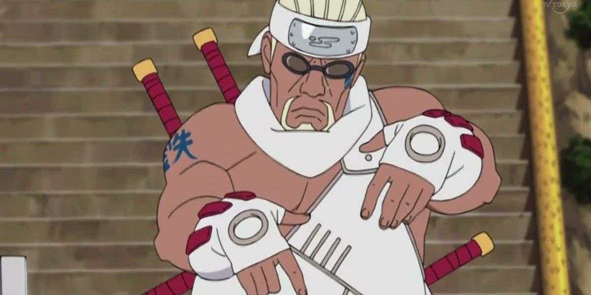 Killer Bee is posing in Naruto Shippuden after finishing a Rap song