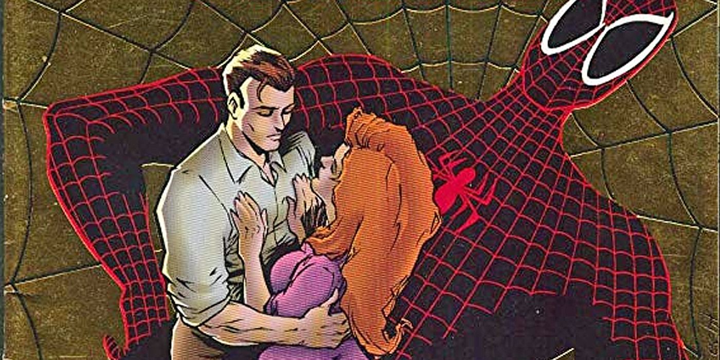 Peter parker and Mary Jane on the cover of Spider-Man: The Final Adventure