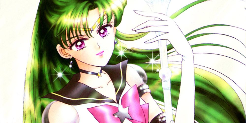 Setsuna Meiou, better known as Sailor Pluto, sparkles on the cover of a Sailor Moon manga.