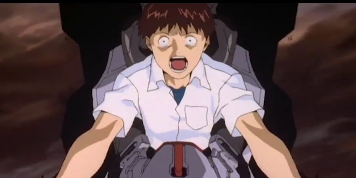 Shinji Ikari screaming inside the Eva from Neon Genesis Evangelion
