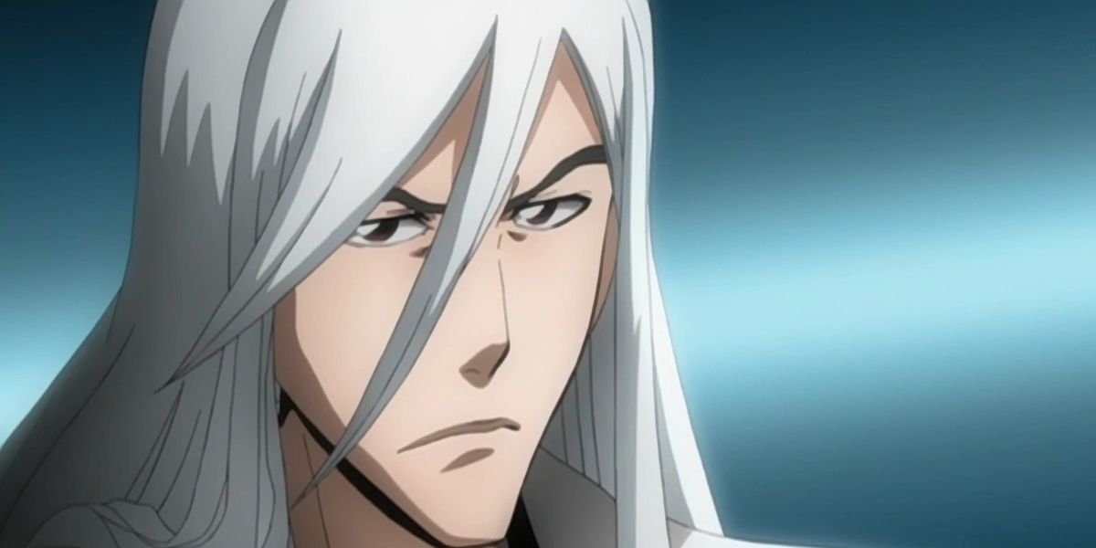 Ukitake stares ahead with a blank expression in Bleach