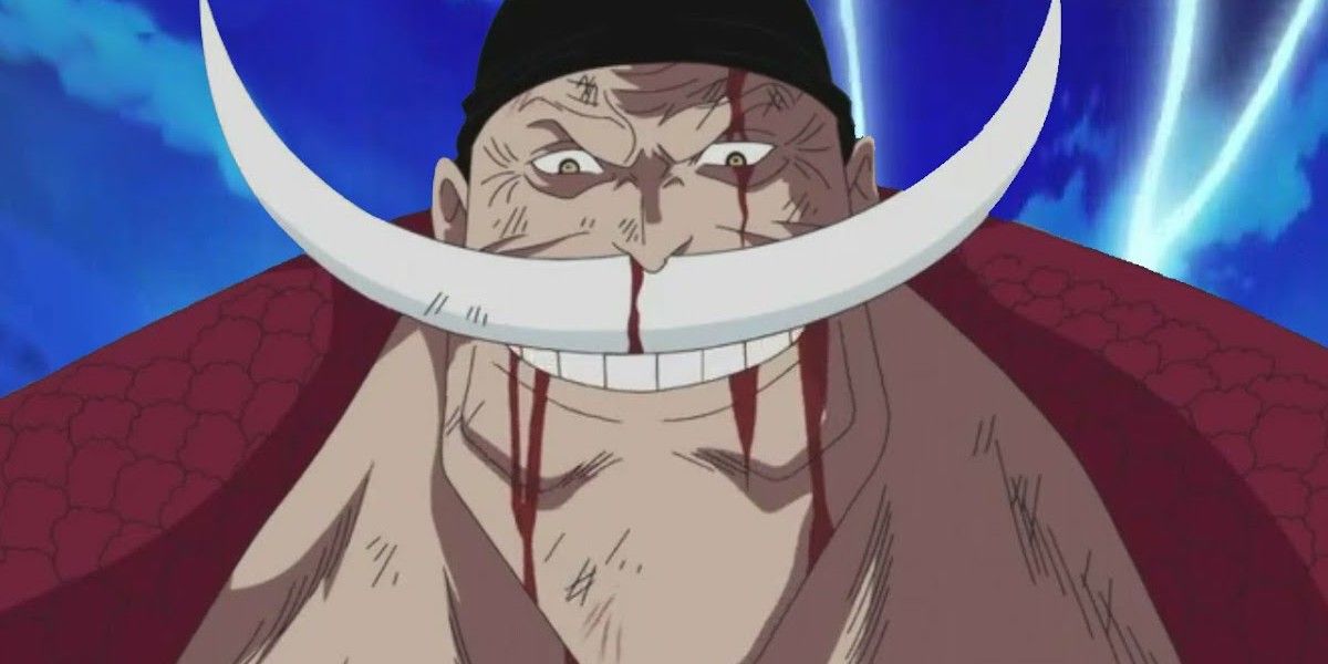 Whitebeard Smiling While Fighting In Marineford