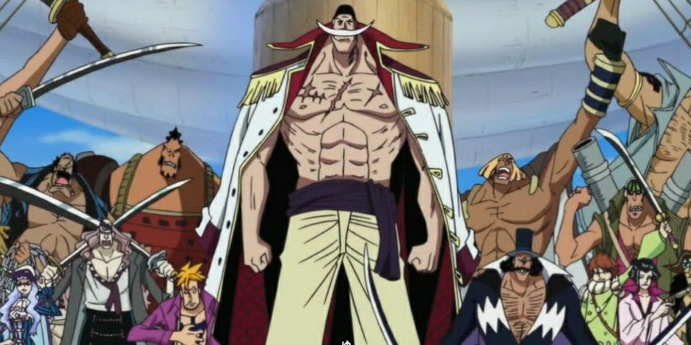 Edward Newgate e os Piratas do Barba Branca durante One Piece.