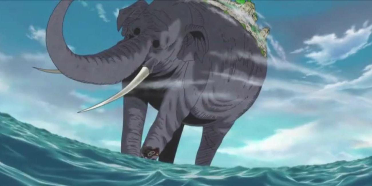 Zunesha, the giant elephant that carries Zou in One Piece