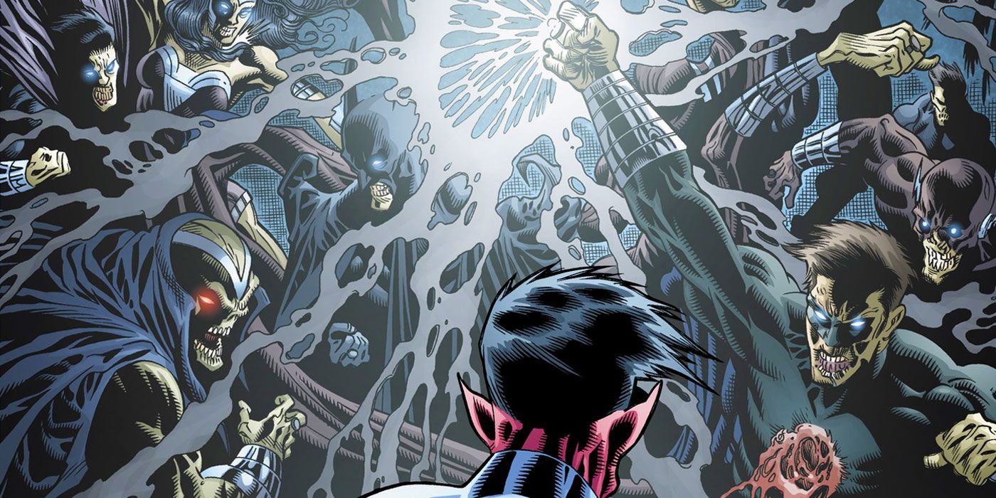 White Lantern Sinestro battles the Black Lanterns