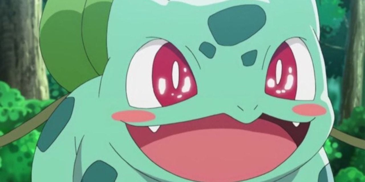 Pokemon: Bulbasaur teary-eyed and happy