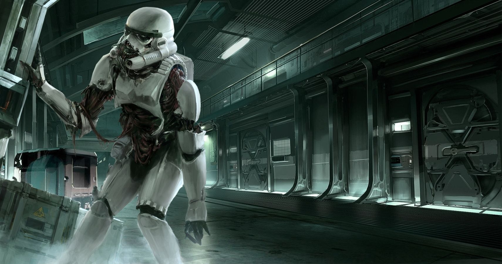 art of an infected Storm Trooper from Star Wars: Death Troopers