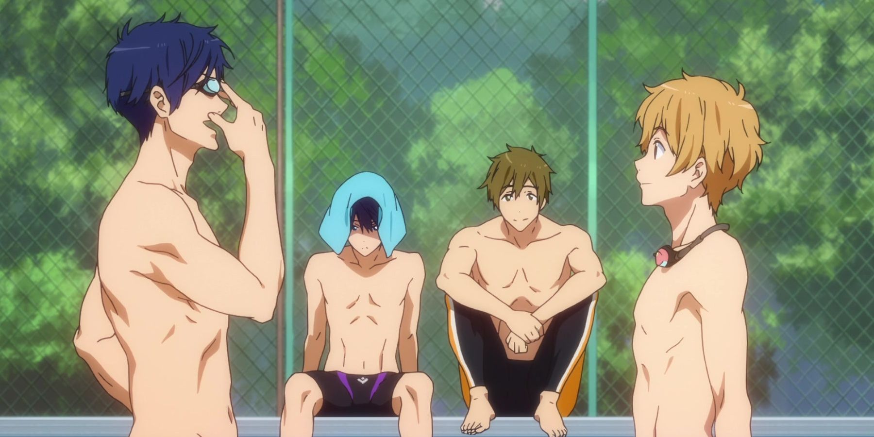 Cast of Free!, four anime swimmer boys