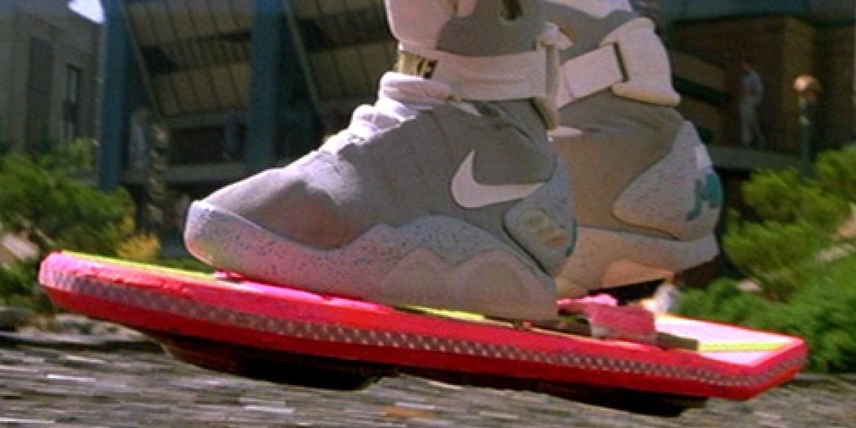 Marty McFly using a Hoverboard in Back to the Future Part II