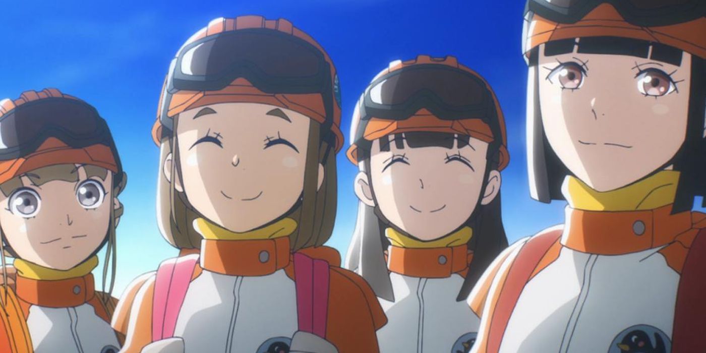 The main cast from A Place Further Than The Universe smiling
