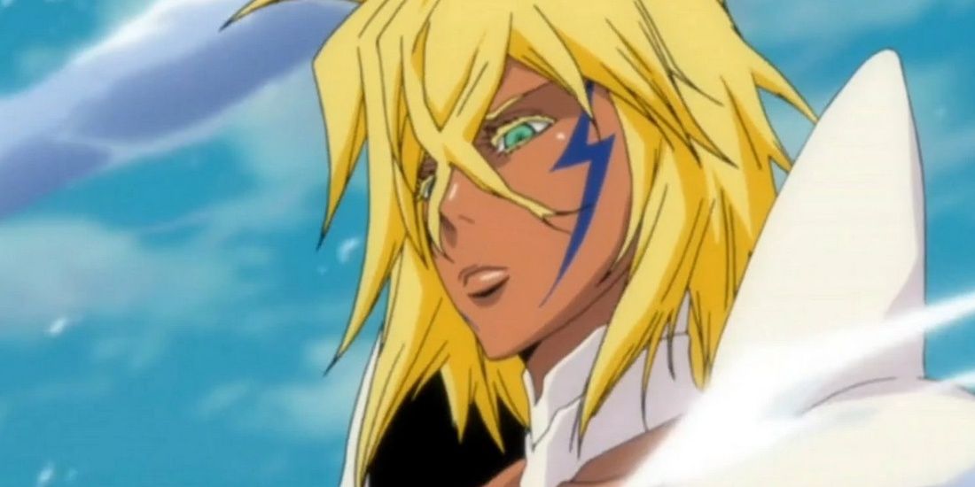 Halibel from Bleach looking down in contempt.
