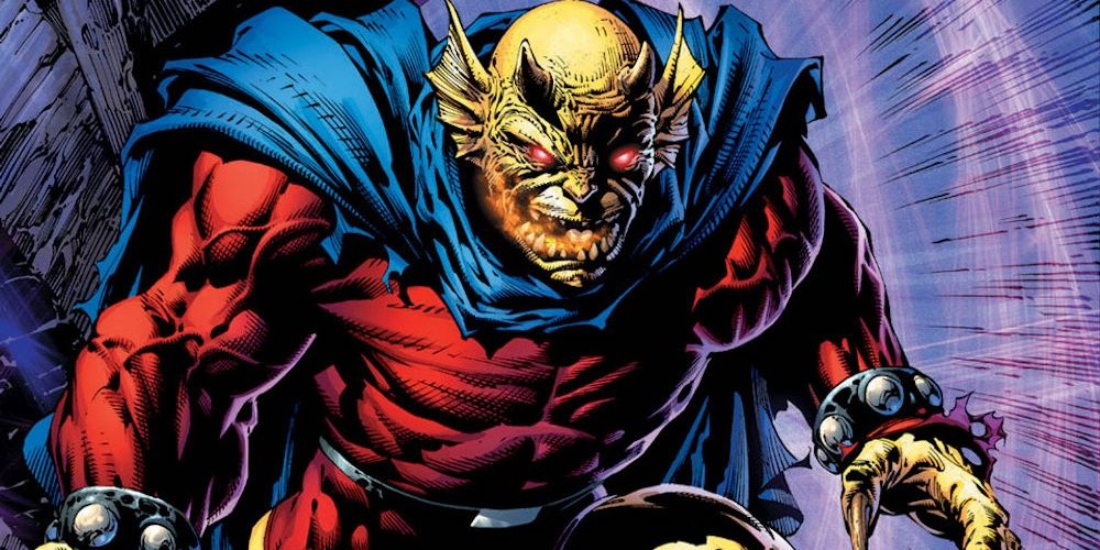 Etrigan the Demon from DC Comics getting ready to breathe fire