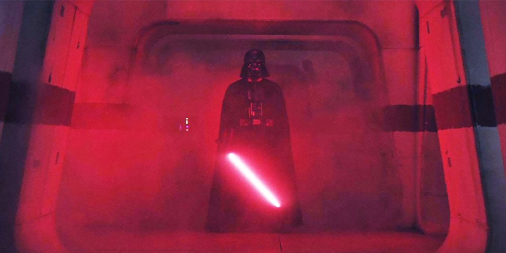 Darth Vader igniting his lightsaber in Star Wars