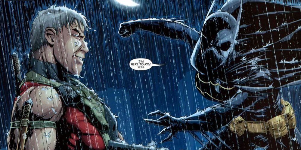 David Cain and Batgirl in the rain