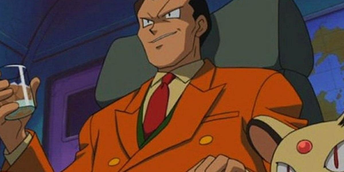 Giovanni with his Persian in the Pokemon anime