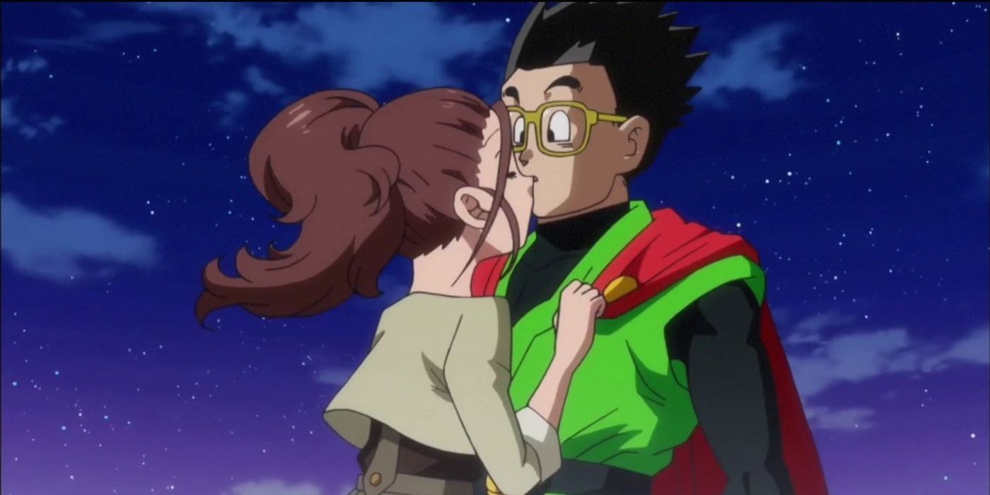 Anime Dragon Ball Gohan being Kissed