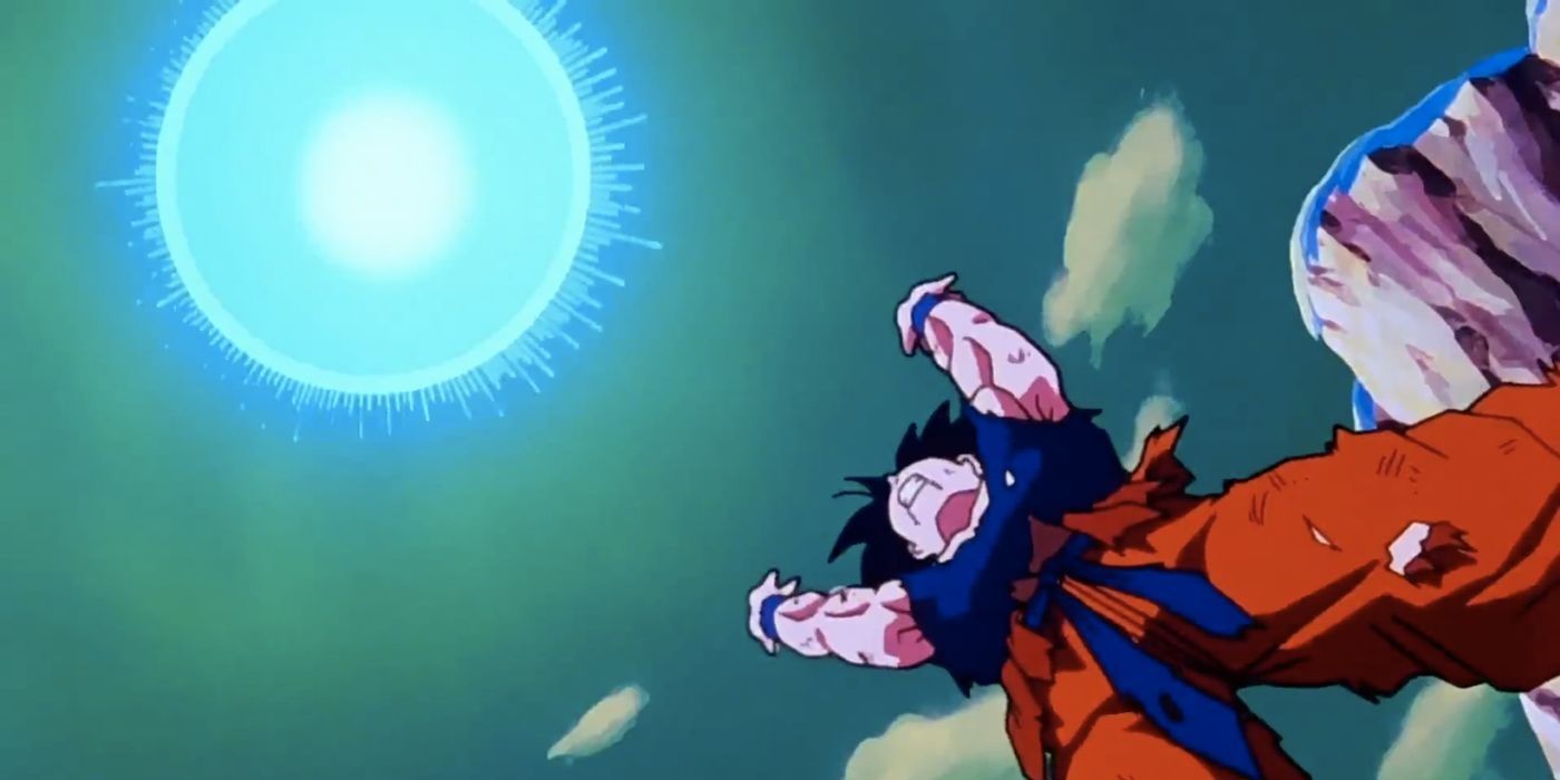 Goku gathers energy for his Spirit Bomb in Dragon Ball Z