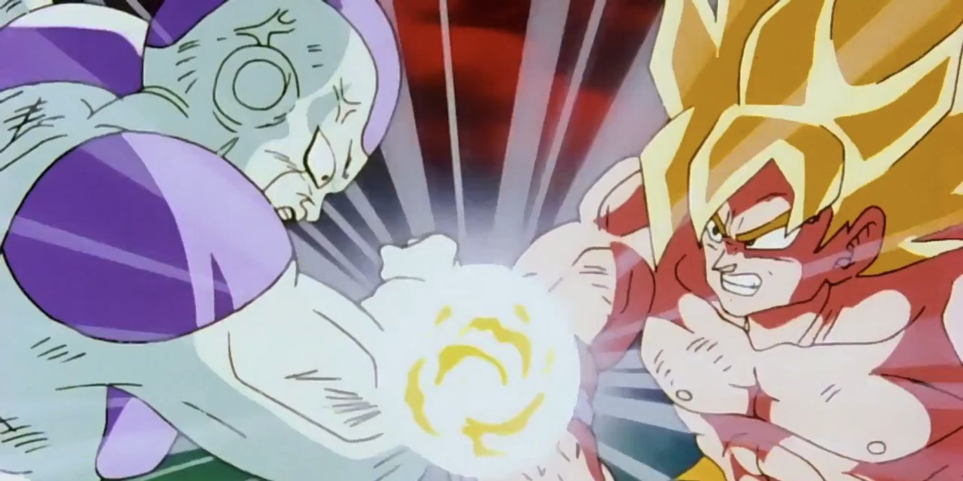 Goku vs Frieza in Dragon Ball.