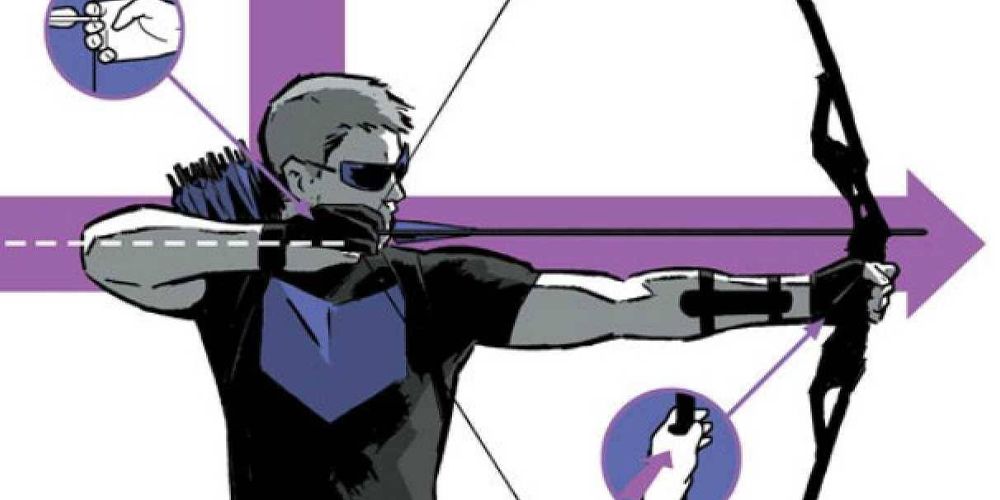Hawkeye shooting an arrow