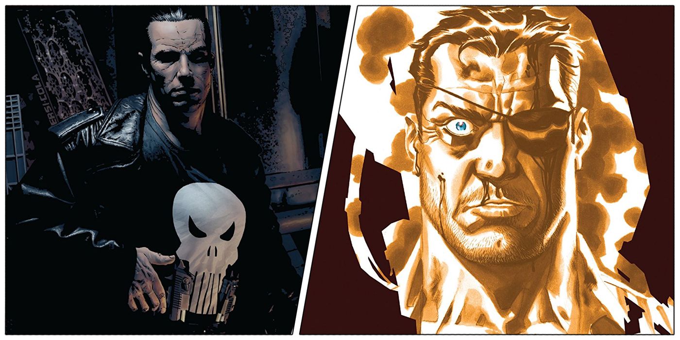 A split image of Frank Castle from MARVEL MAX - Punisher and Fury