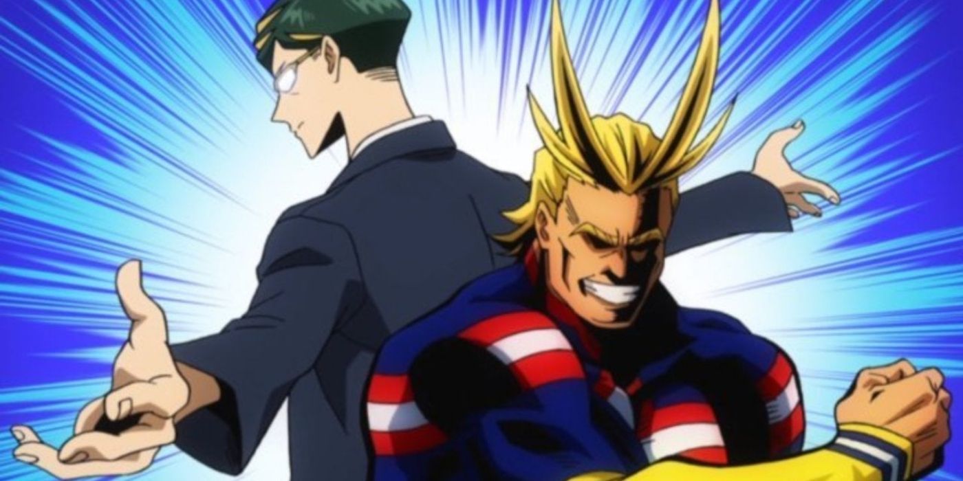 Sir Nighteye and All Might pose together MHA