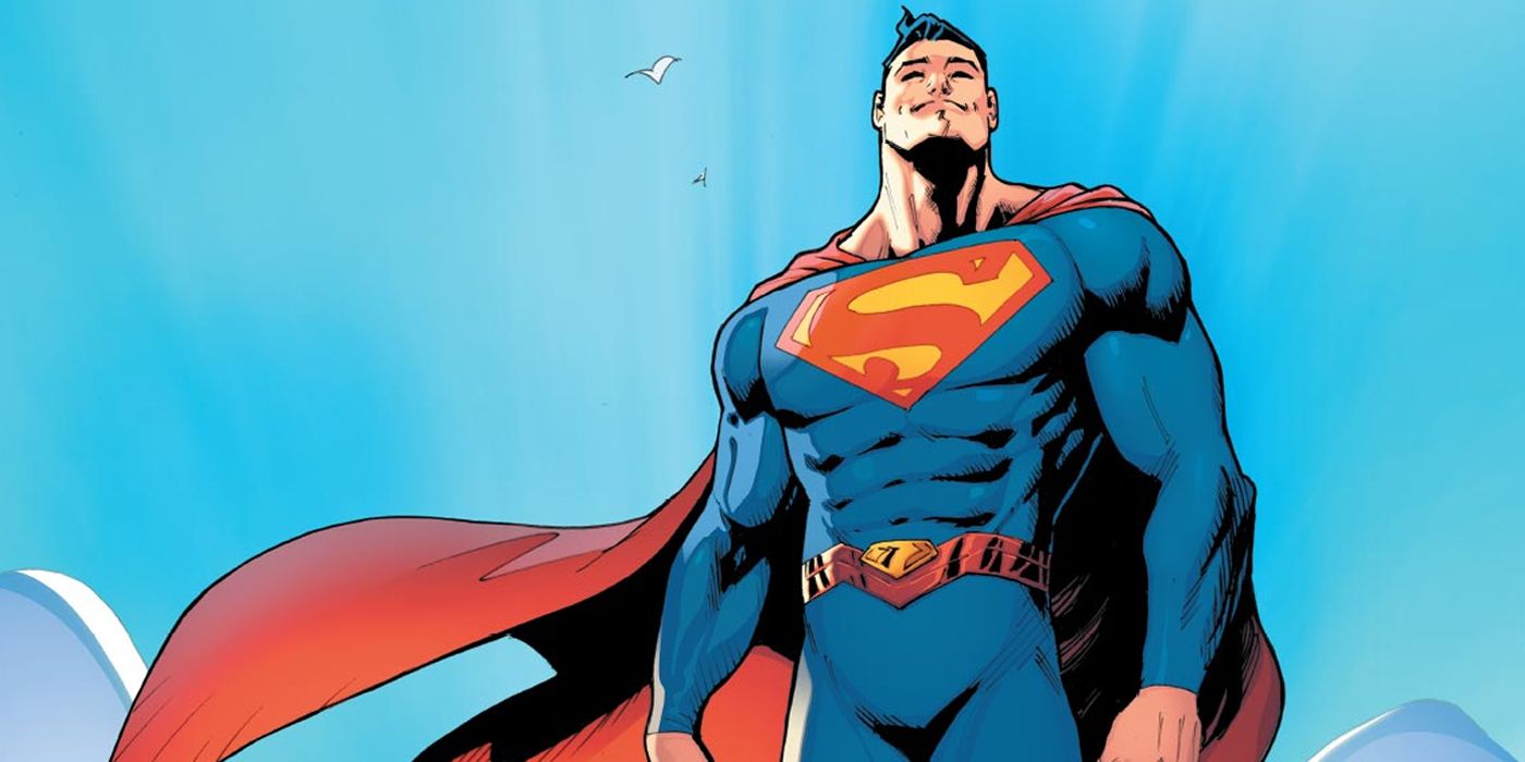 Superman in his Rebirth costume