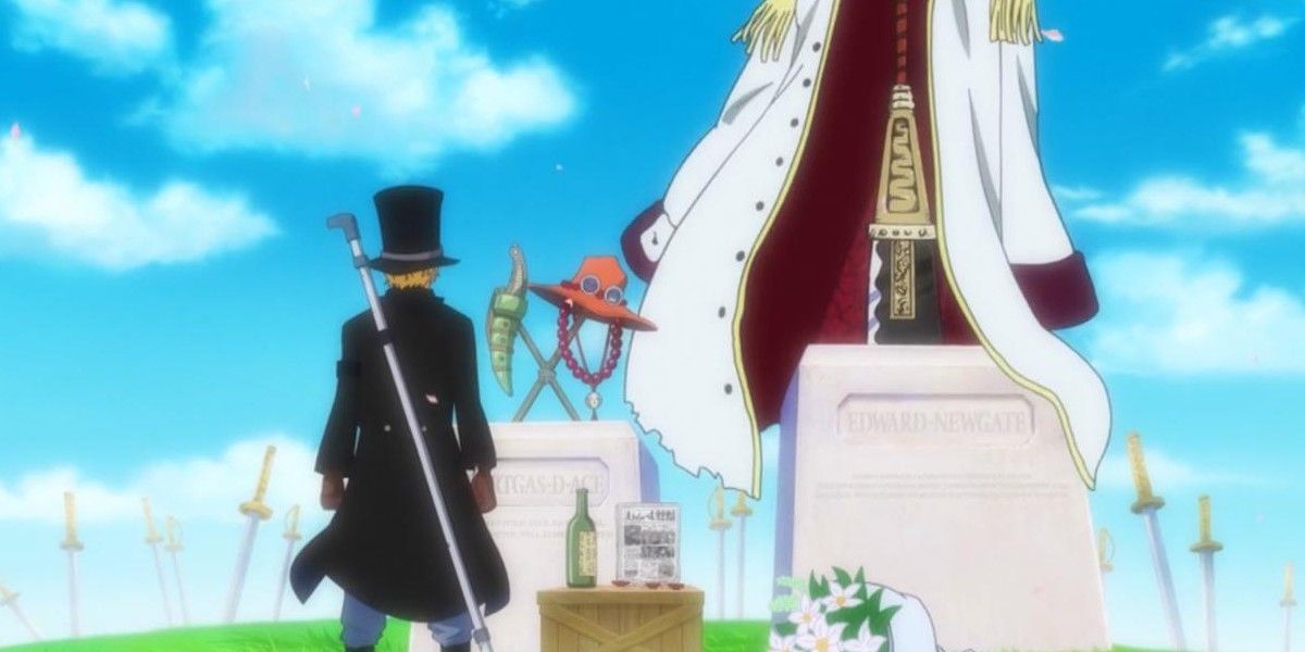 Sabo at Ace and Whitebeard's Grave 