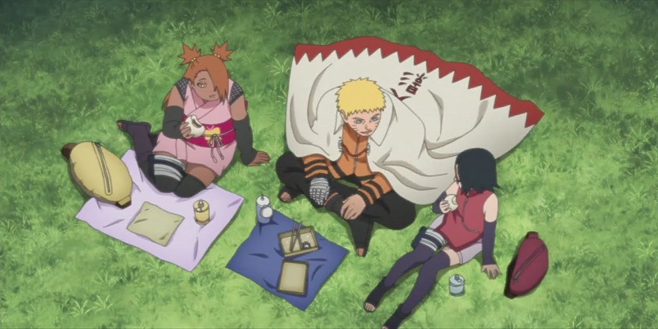 Sarada &amp; Naruto eating lunch