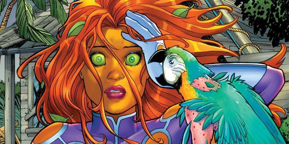 Starfire and a parrot