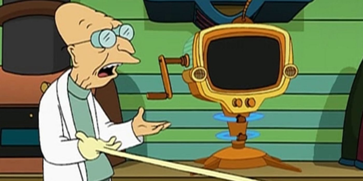 Professor Farnsworth showing off the What-If machine in Futurama