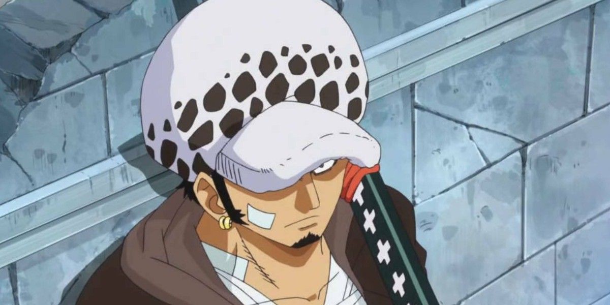 Trafalgar Law looks up after the Dressrosa arc in One Piece.