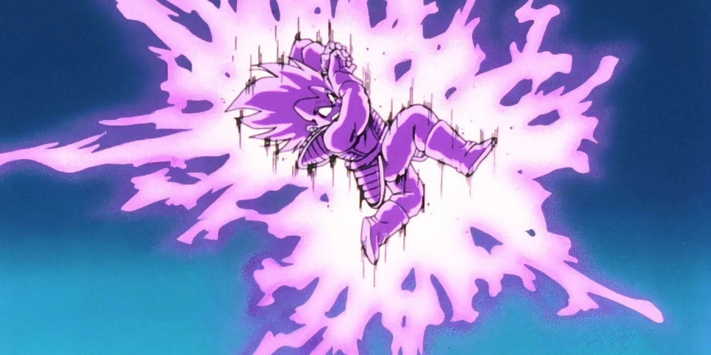 Vegeta using his Galick Gun attack in Dragon Ball.